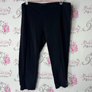 Style & co petite crop capri Black Pants with Elegant Tapered Fit buttons blue